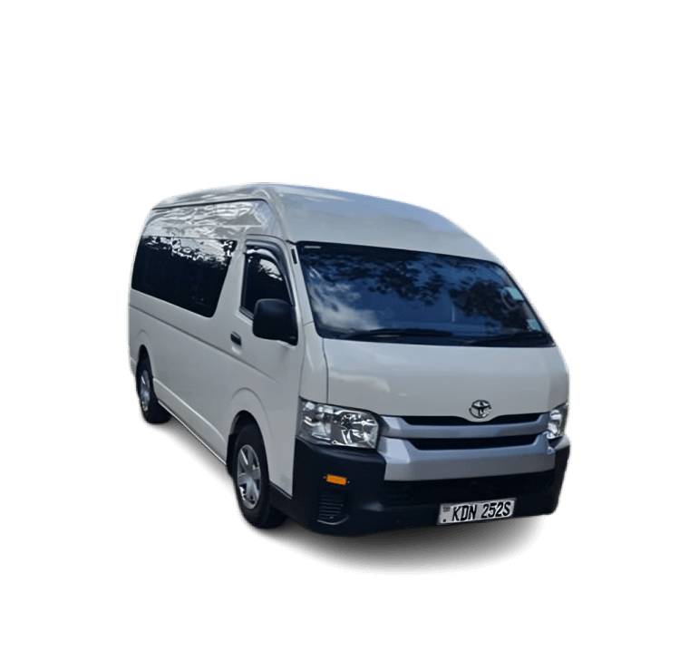 Toyota Hiace 15-Seater for hire in Eldoret – Spacious and reliable group transport van, ideal for airport transfers, business trips, and family outings